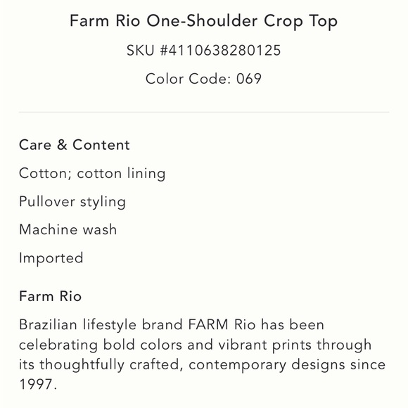 FARM Rio Red One-Shoulder Crop Top - Picture 6 of 6